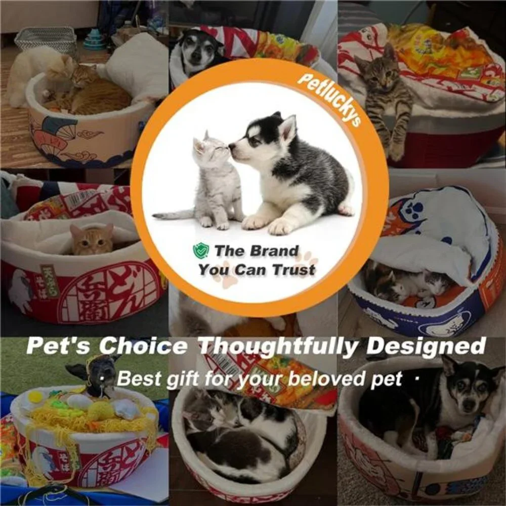 Ramen Noodle Dog Bed Cat Bed Small Medium Large Pets Warm Soft Washable Nest